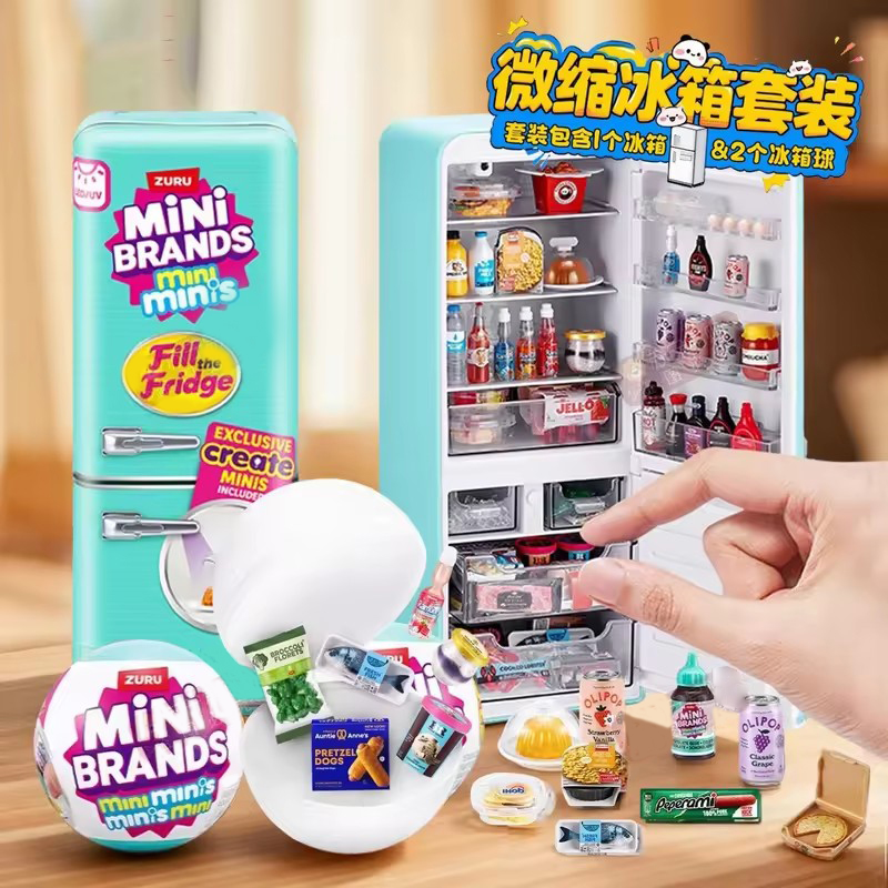 Play Kitchen Set - Mini-réfrigérateur LED lumineux pour maison de