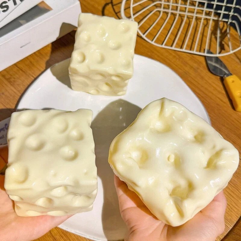 Kids' Toy - Taba Squishy Cheese Cube, Balle Anti-Stress