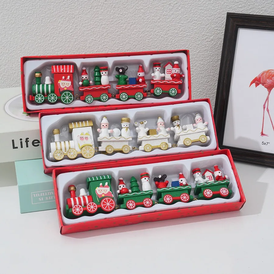 Top Kids Xmas Toys - Mini Train de noël en bois