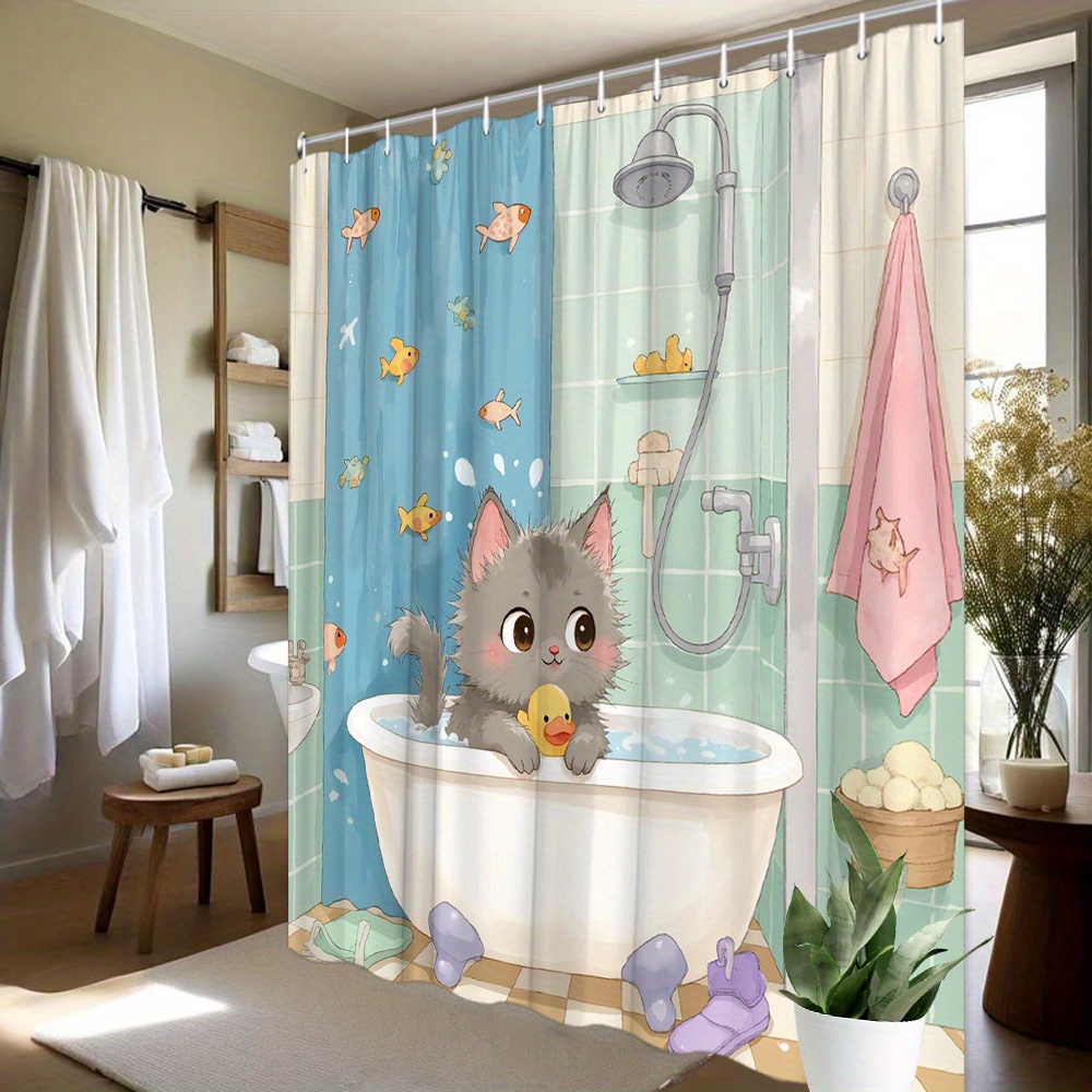Rubber Duck Bath - Rideau de douche en tissu polyester