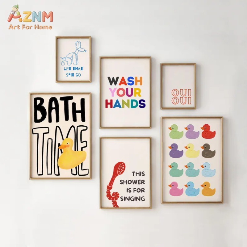 Rubber Duck Bath - AZNM Impression sur toile pour salle