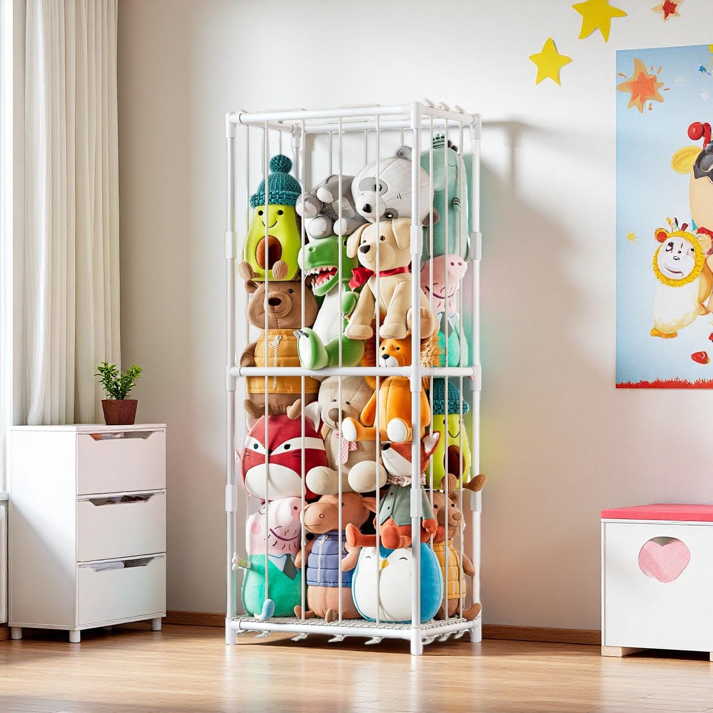 Kids' Toy - Organisateur vertical pour animaux en peluche,