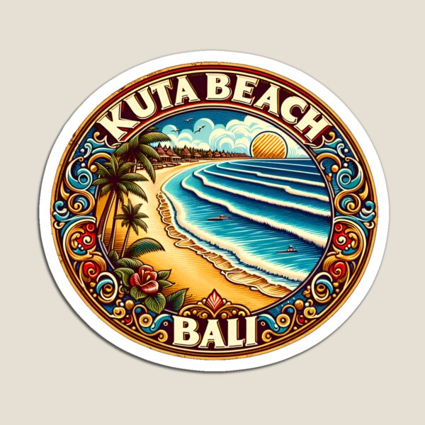 Kids Toys Bali - Kuta Beach Bali rétro aimant autocollants